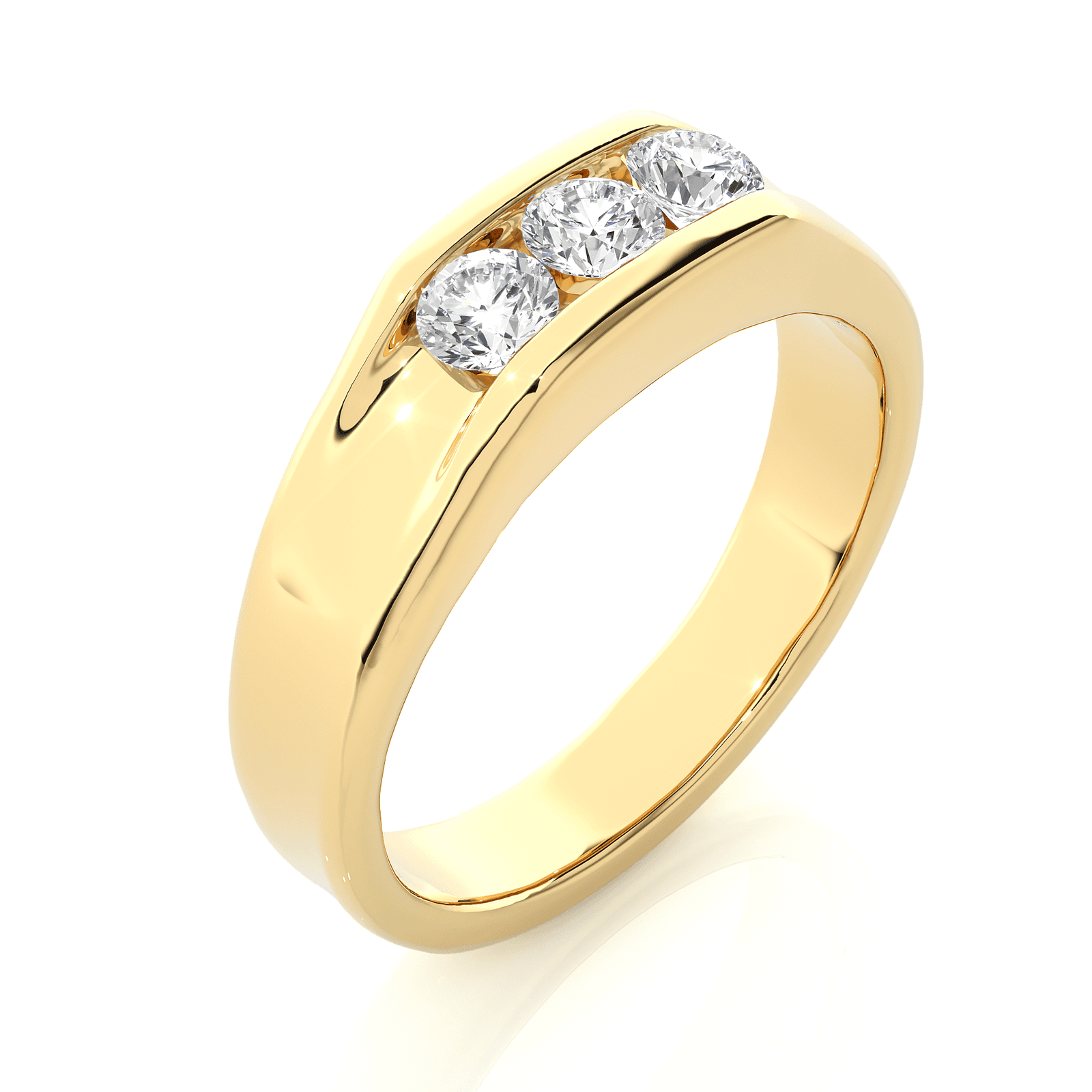 mens channel set diamond gold ring reeva rare neat design