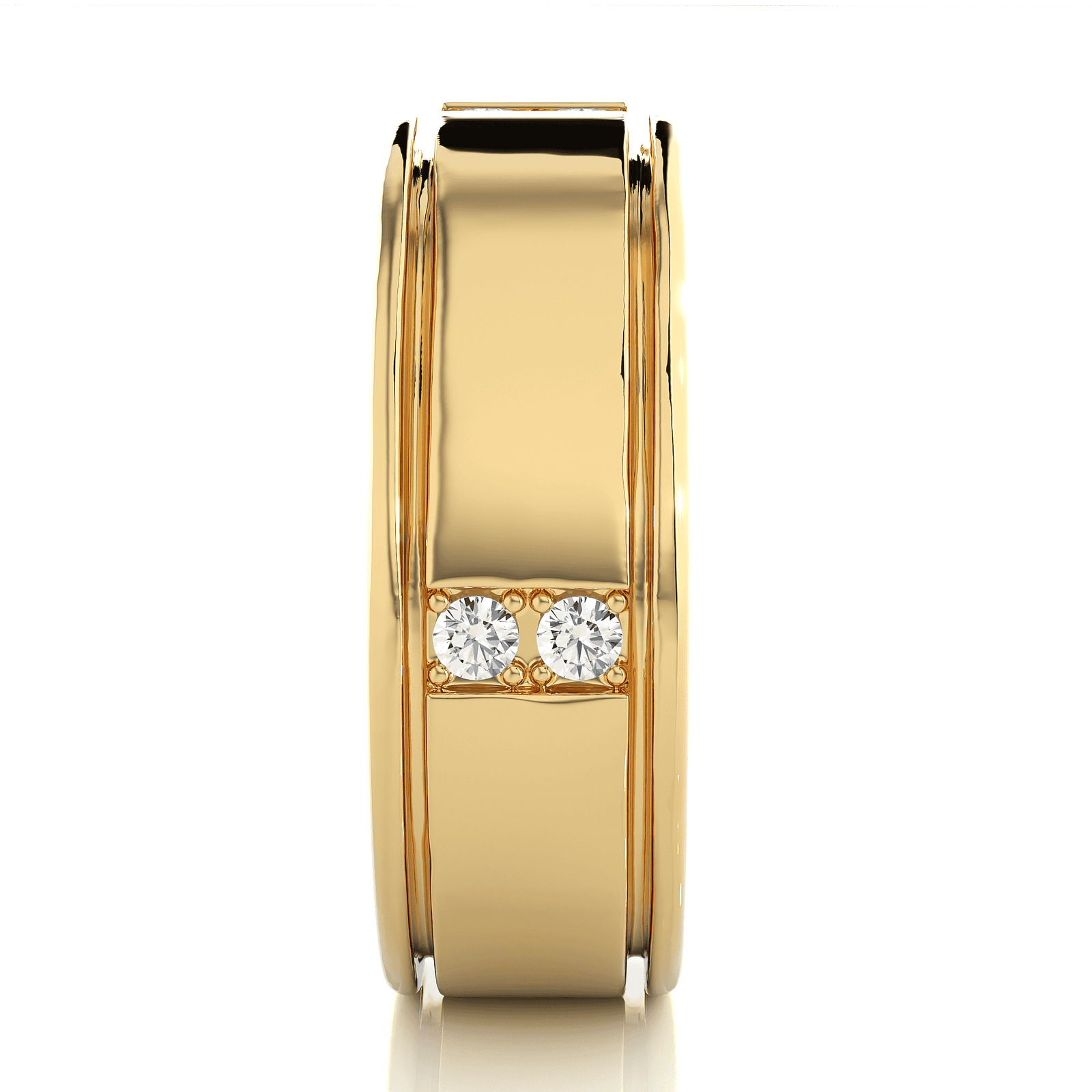 Mens diamond eternity gold ring reeva rare premium continuous shine