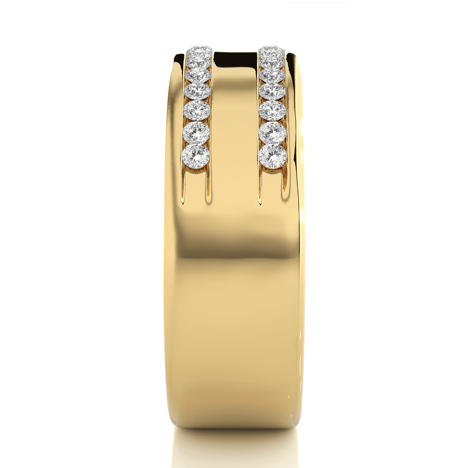 Mens gold ring with diamonds reeva rare luxury polished finish