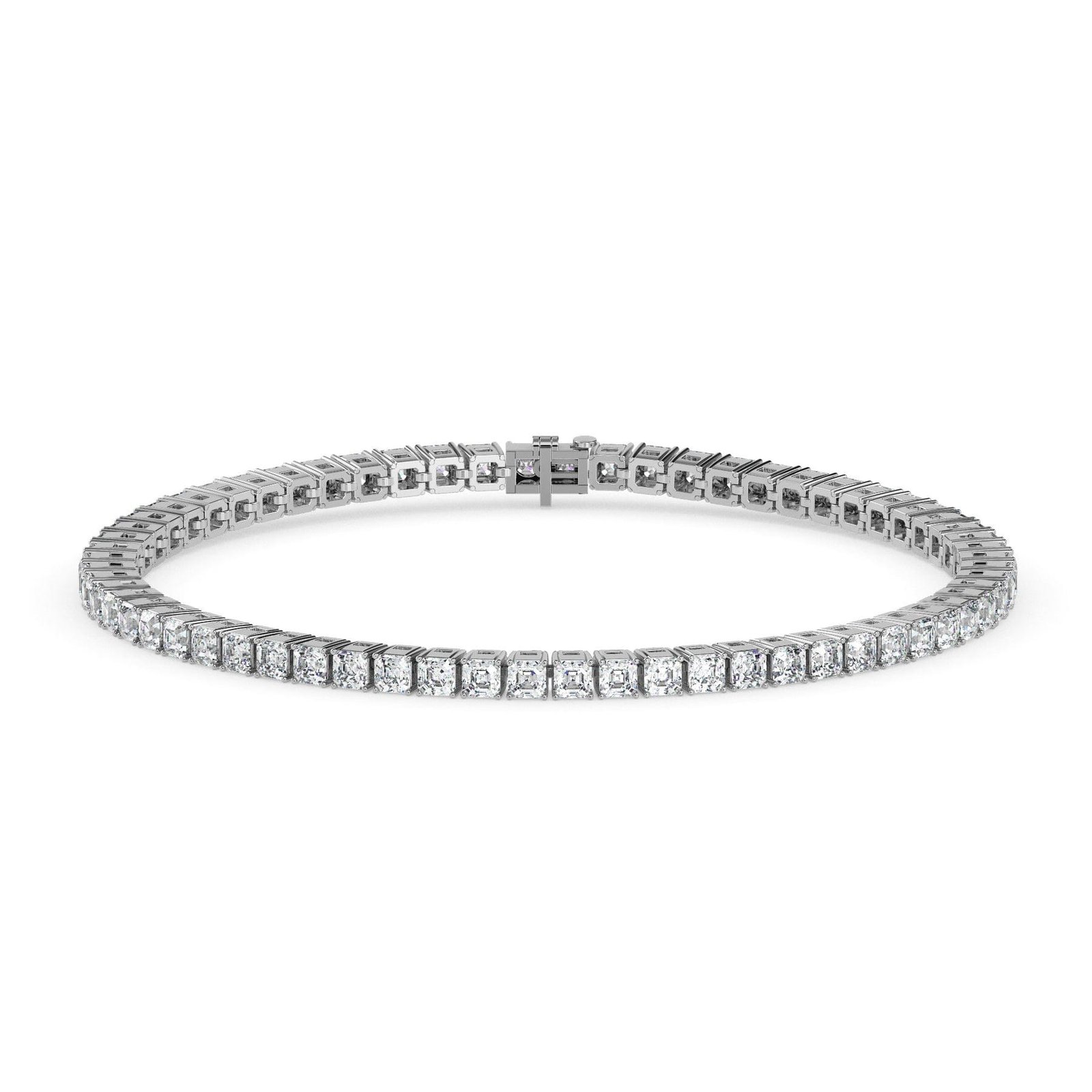 Asscher diamond line bracelet reeva rare global delivery perfect anniversary gift