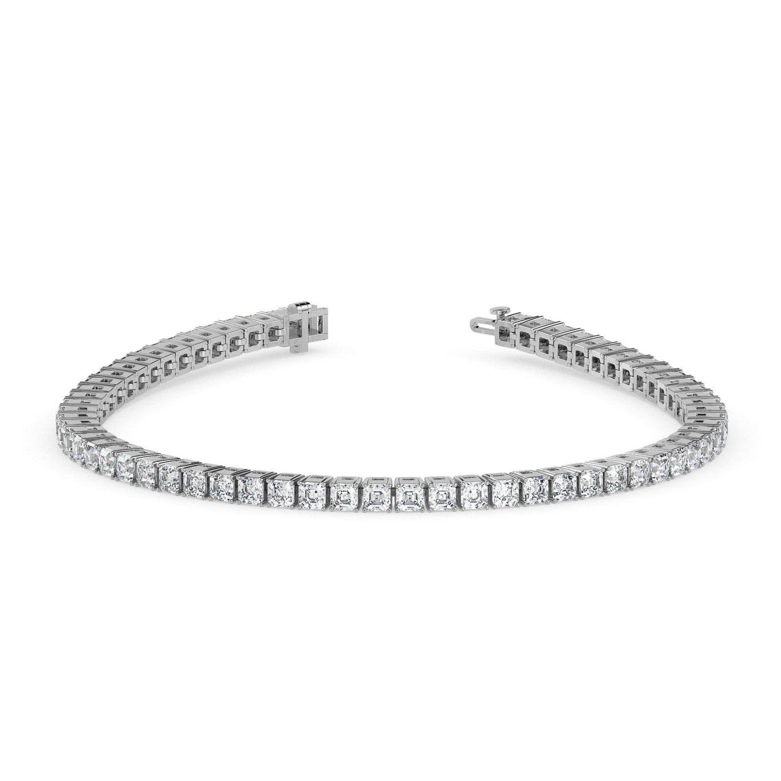 Asscher cut lab diamond tennis bracelet reeva rare premium global delivery gift