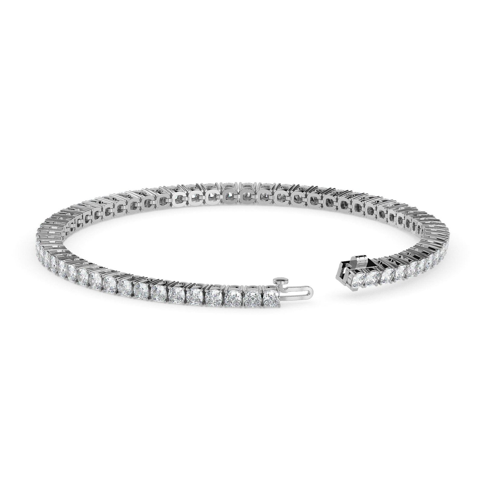 Cushion diamond fine tennis bracelet reeva rare worldwide shipping elegant women jewelry