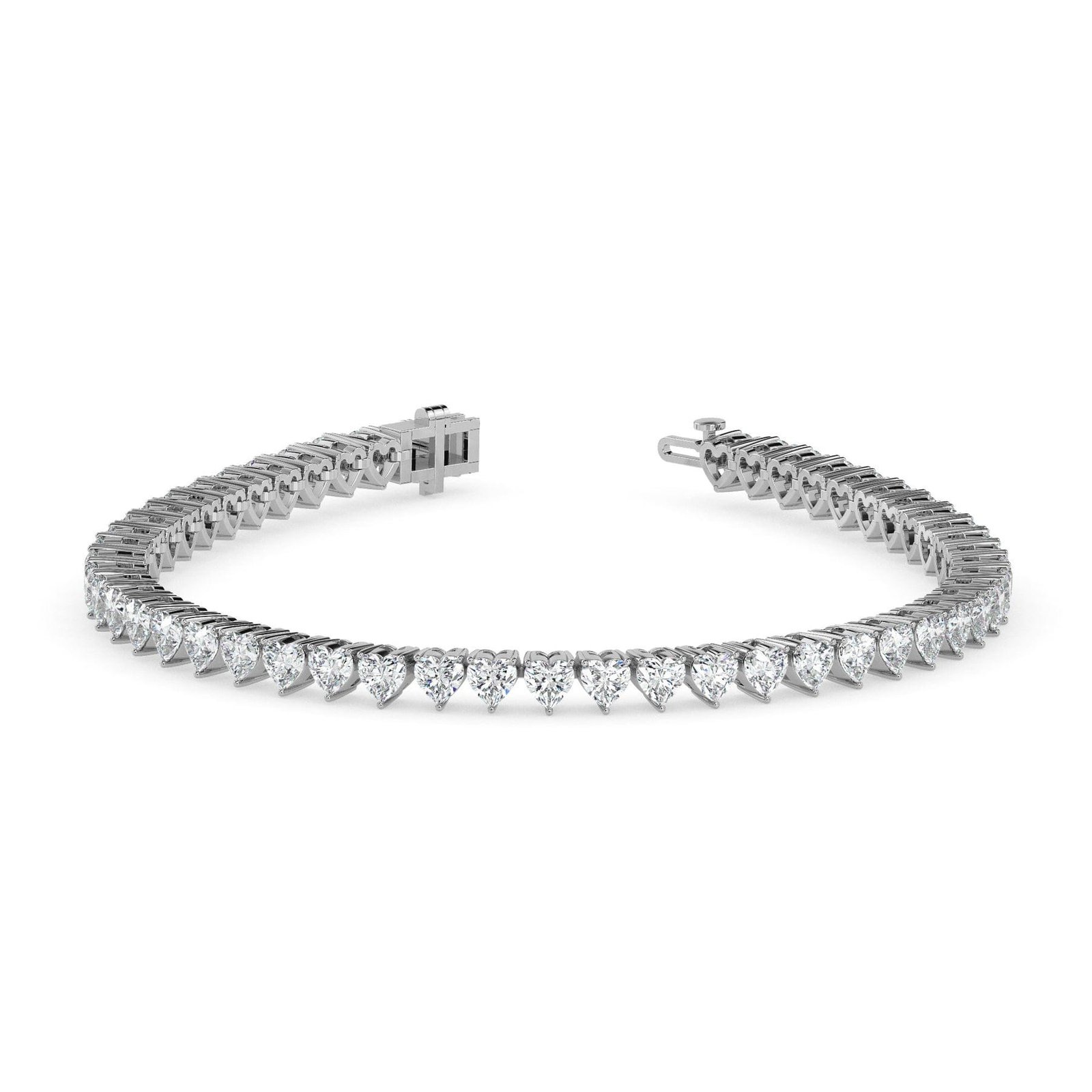 Heart shape diamond tennis bracelet reeva rare premium valentines day gift for her