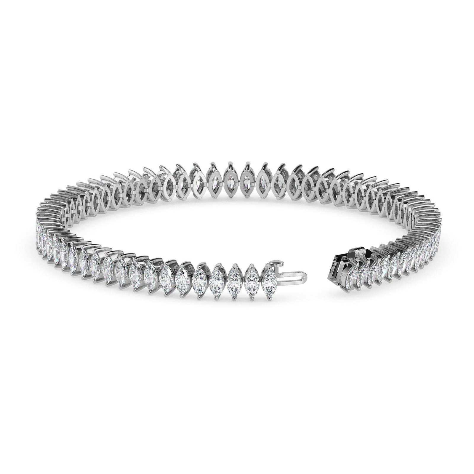 Marquise fancy diamond tennis bracelet reeva rare designer handcrafted jewelry