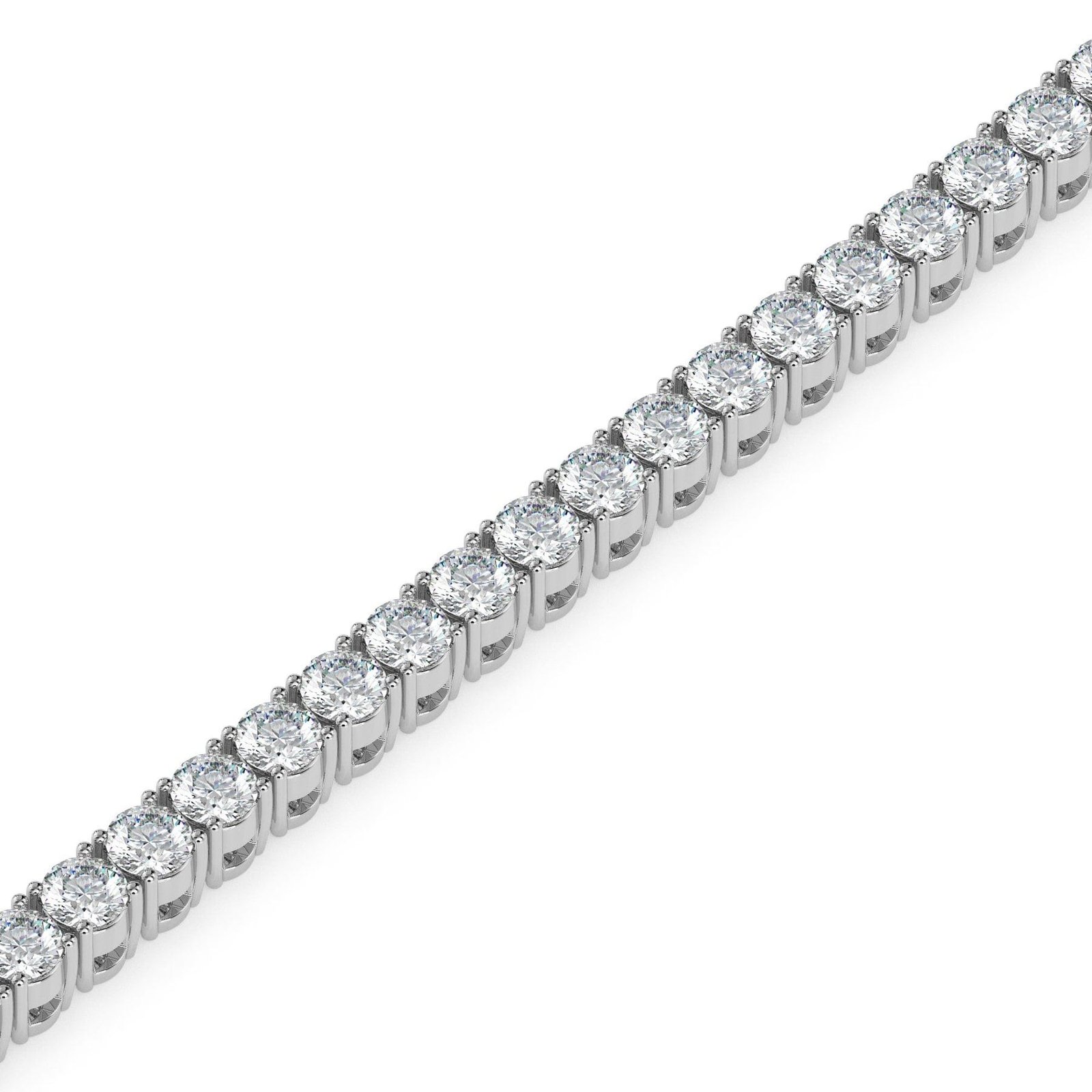 Round Lab Grown Diamond Tennis Bracelet