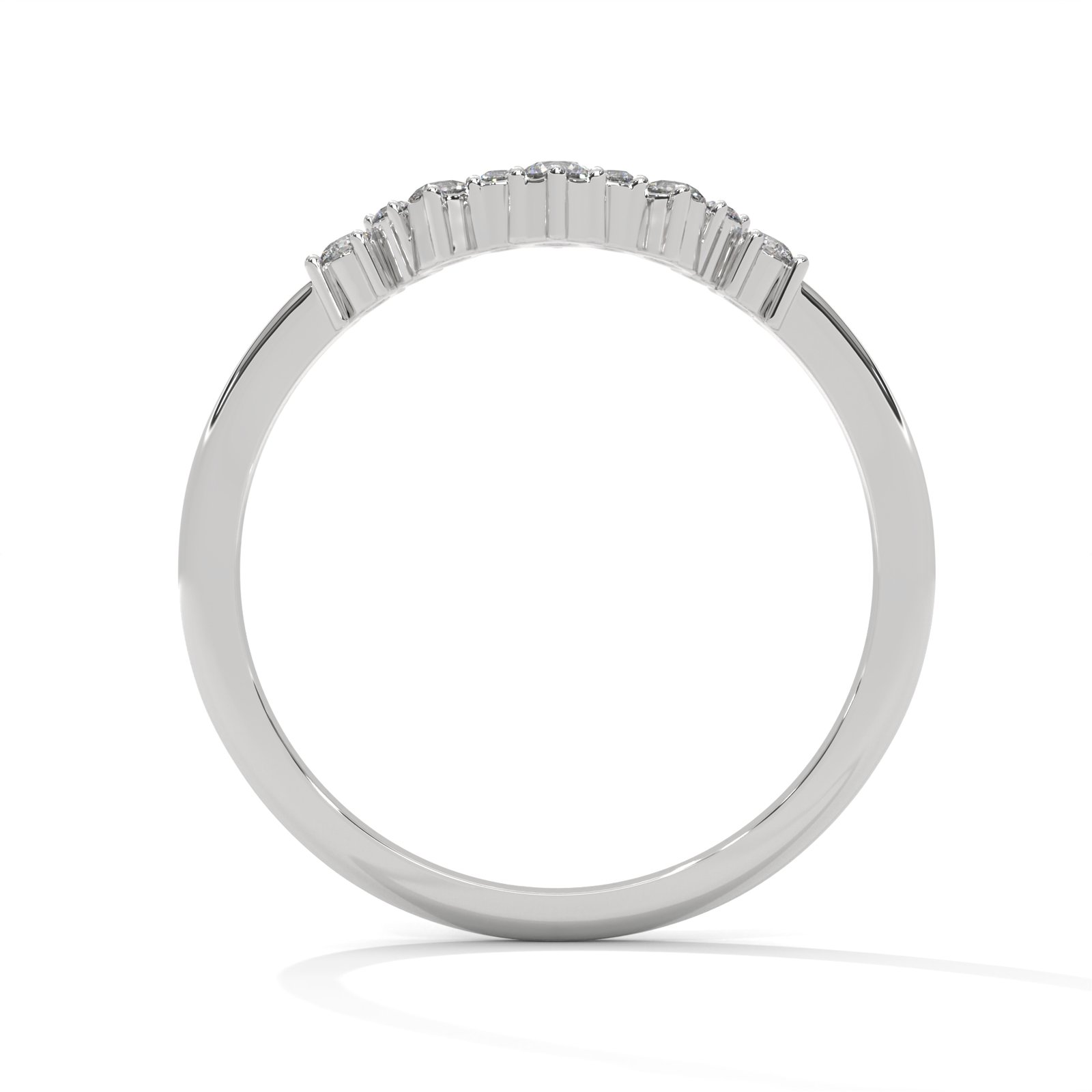 Reeva Rare Affordable Lab Diamond Wedding Band in White Gold