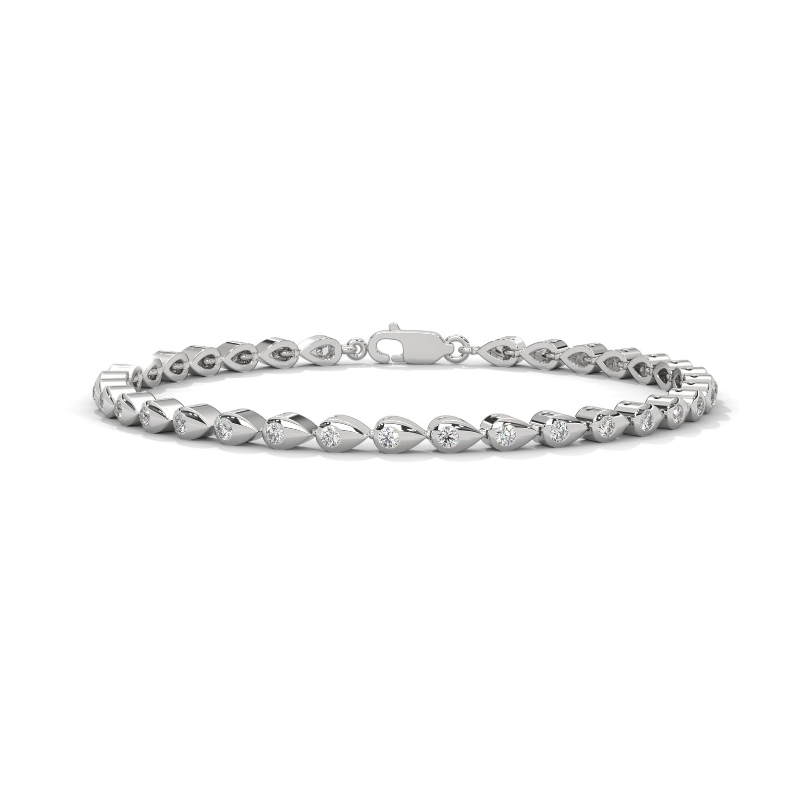 Wedding diamond bracelet with lab grown CVD diamonds handcrafted by Reeva Rare