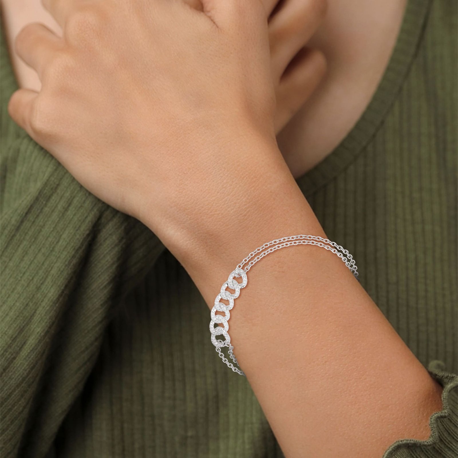 Stylish daily use lab grown diamond bracelet handcrafted in gold by Reeva Rare