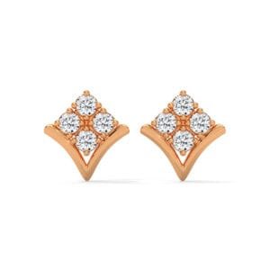CVD diamond earrings gift in Milan elegant gold design