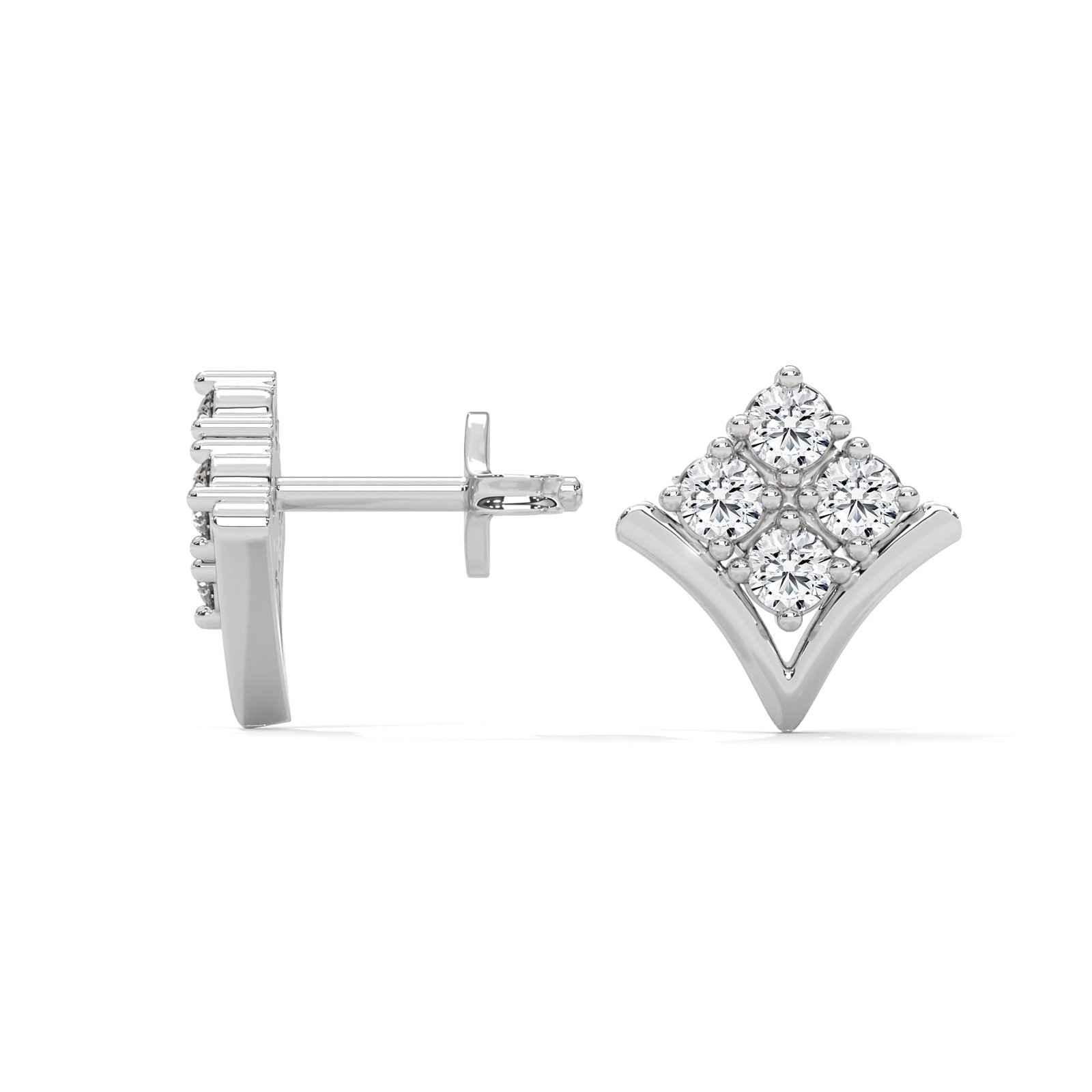 Gift for wife — diamond gold earrings by Reeva Rare