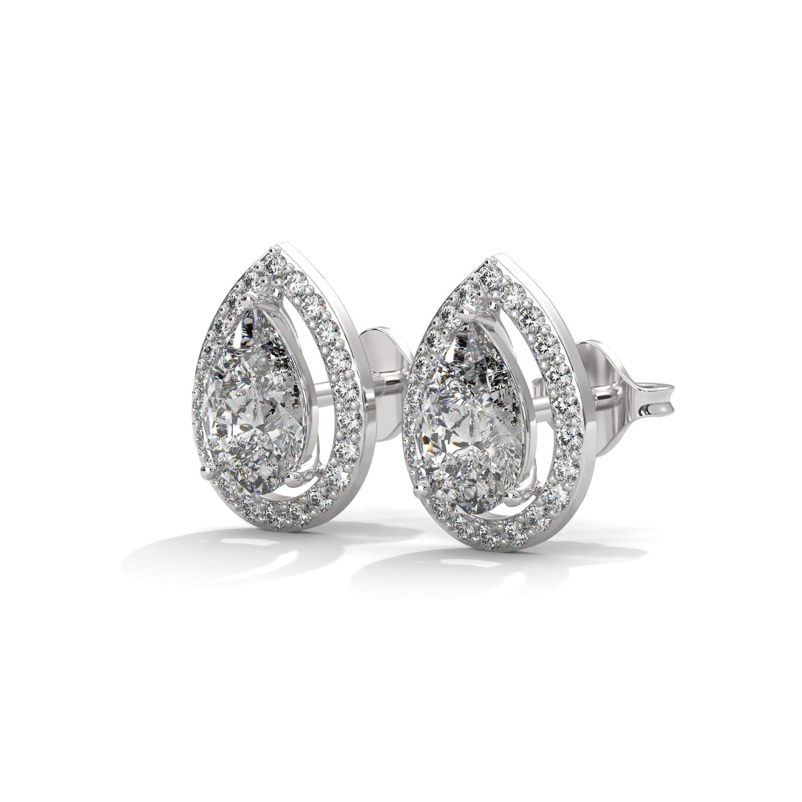 Reeva Rare lab grown diamond gold earring art deco geometric design luxury jewelry