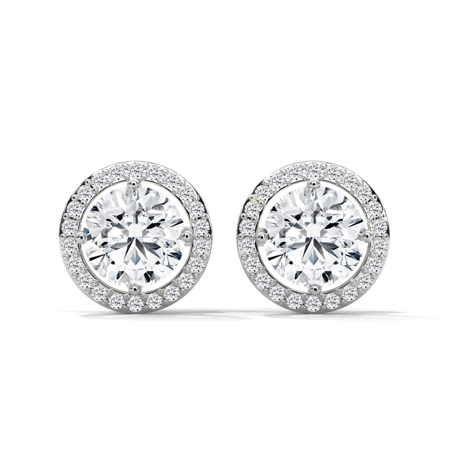 Vintage luxurious lab grown CVD diamond gold earrings by Reeva Rare for timeless elegance and special occasions.