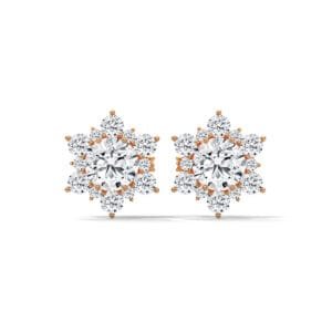 CVD diamond earrings gift in Moscow in premium gold