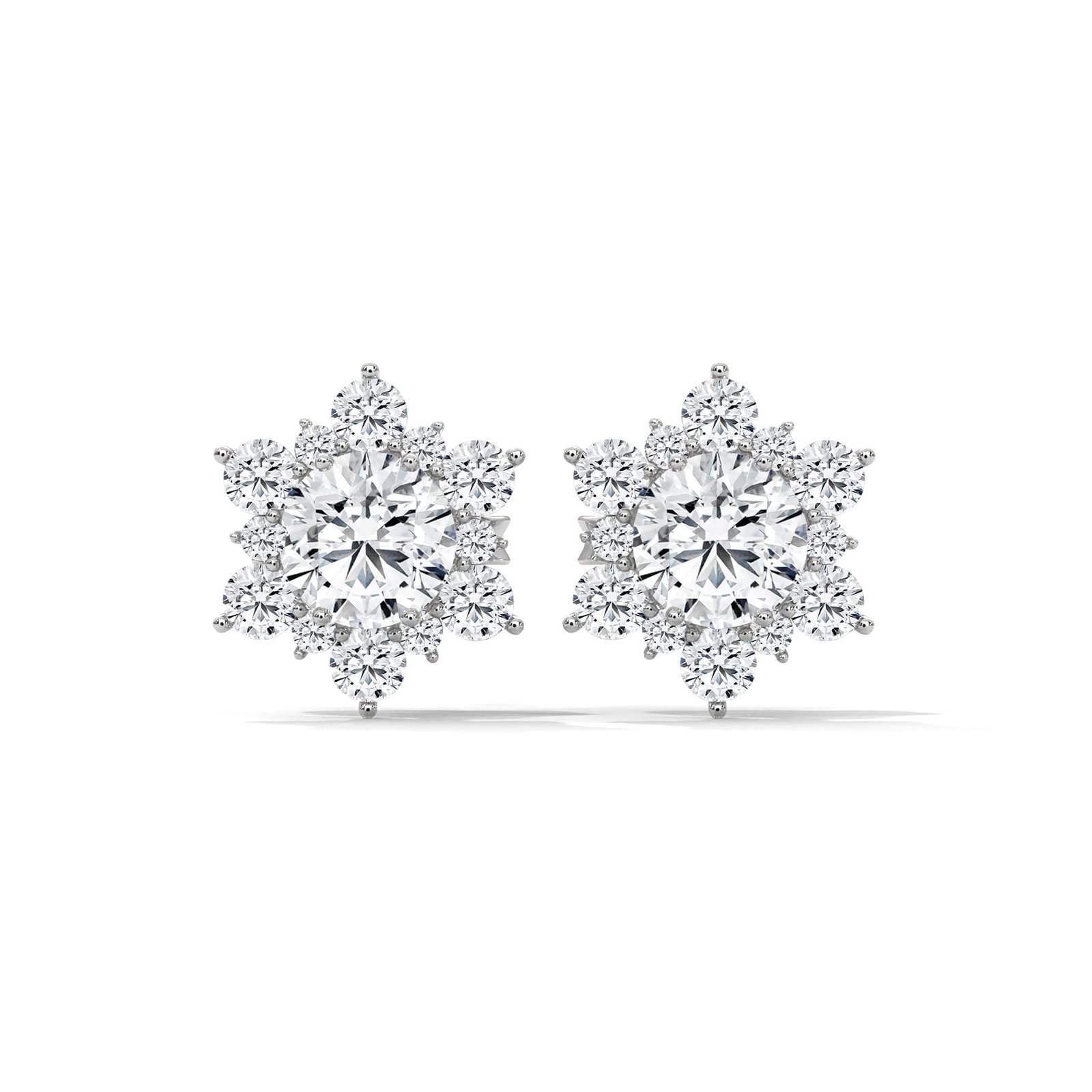 Handcrafted statement lab grown CVD diamond earrings by Reeva Rare with an elegant modern design.