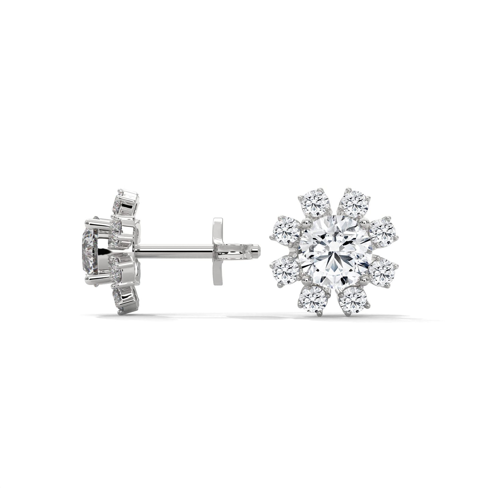 Vintage Heart Lab Grown Diamond Gold Earrings –