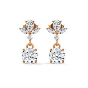 CVD diamond earrings gift her in Beijing bride gold design