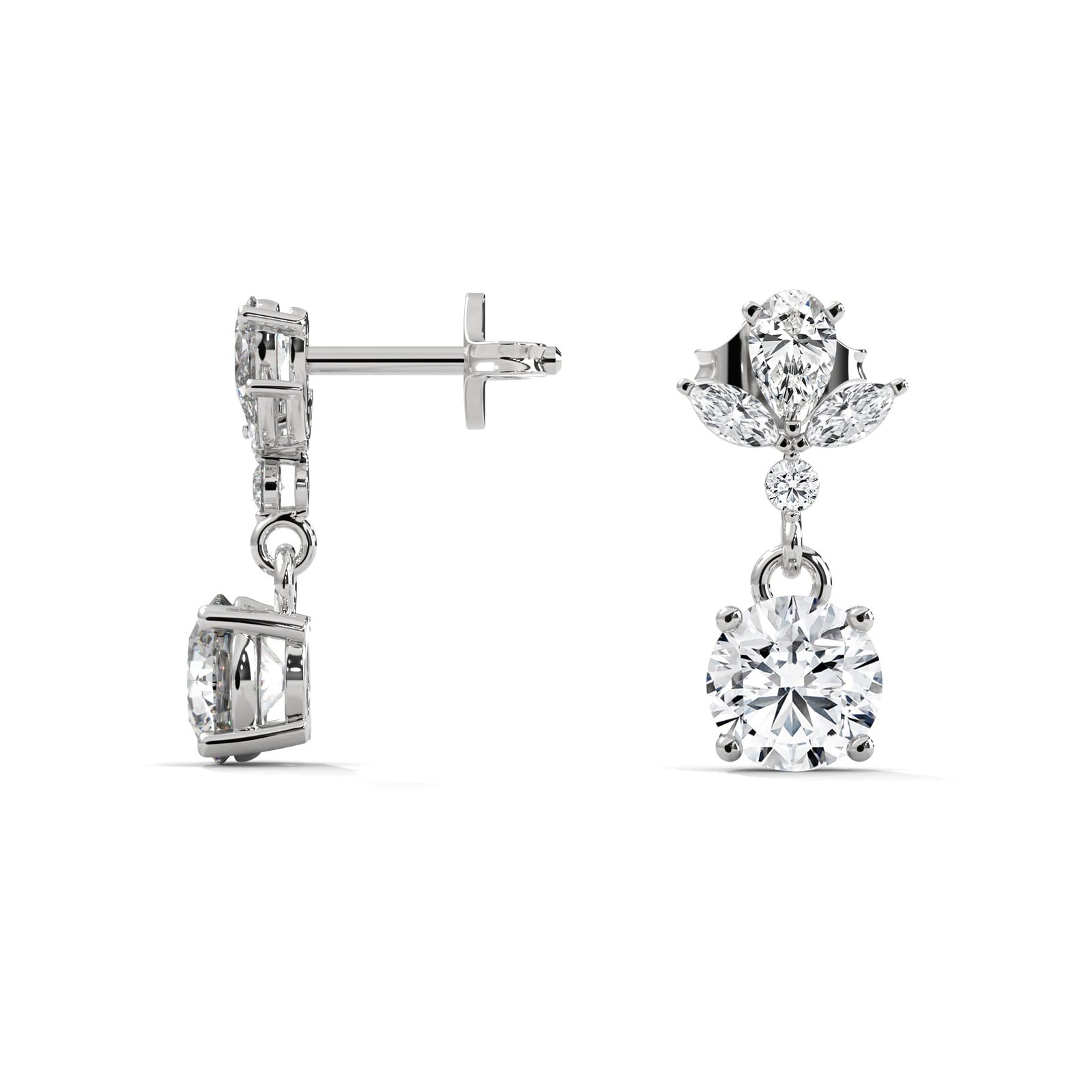 Luxury lab grown diamond earrings buy for engagement gift