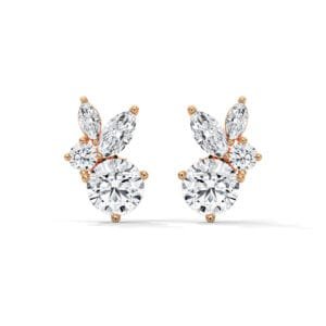 CVD diamond earrings gift her in Shanghai style gold design