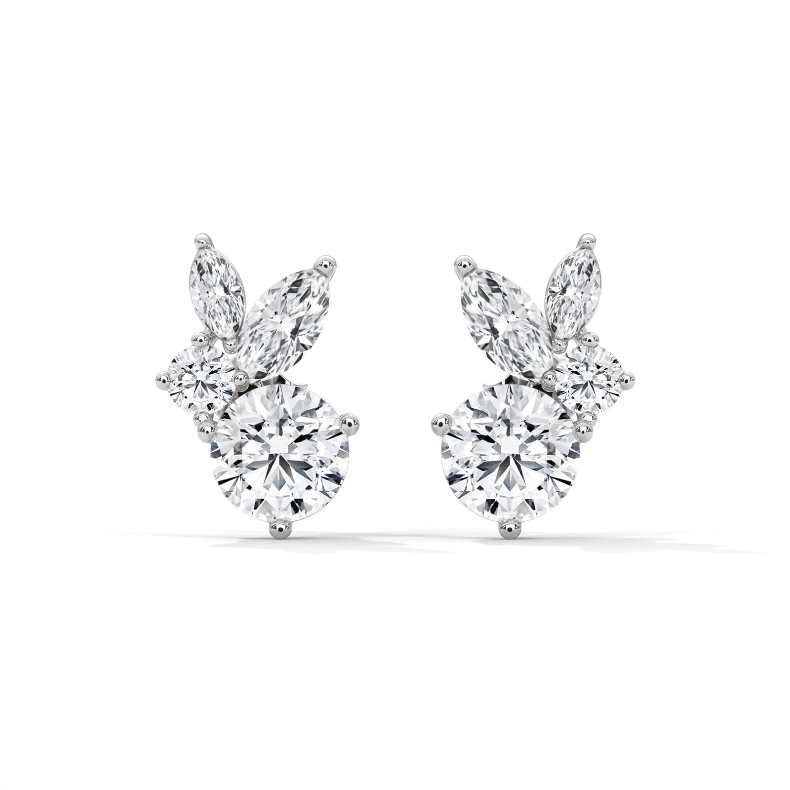 Round halo lab grown diamond earrings for gifting
