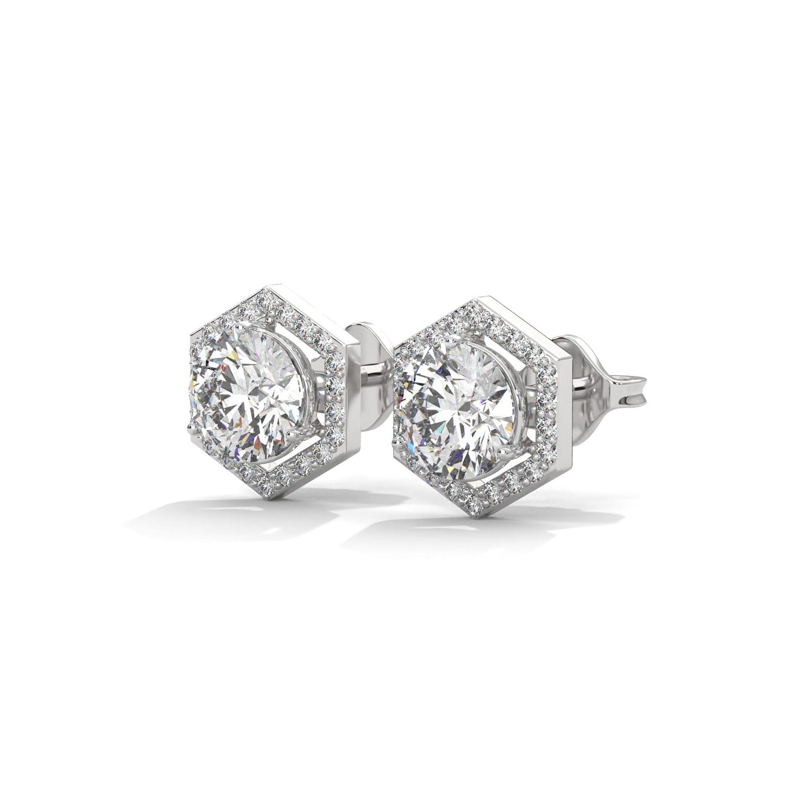 Lab grown diamond earrings 14k gold for women