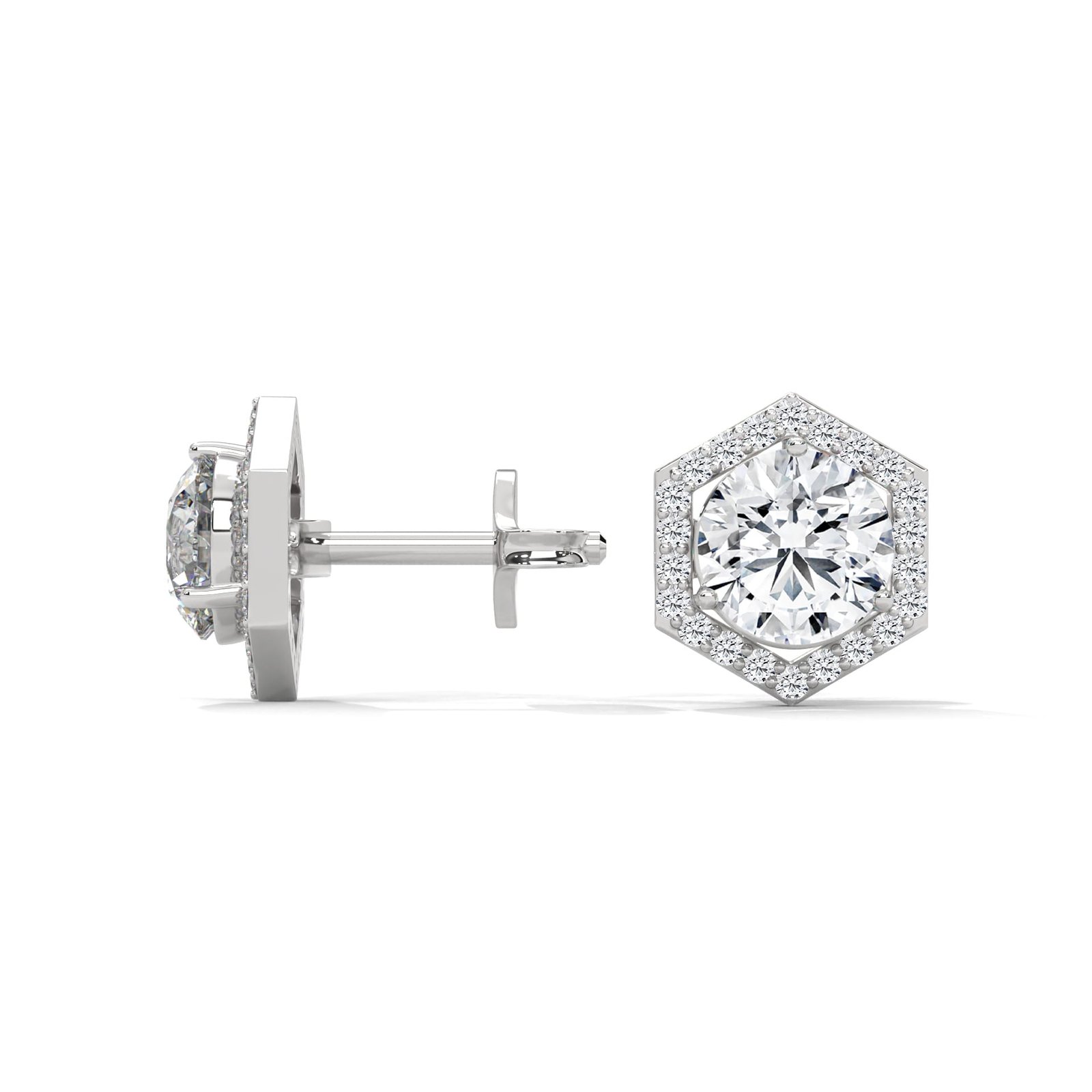 Minimal gold lab grown diamond earrings for work