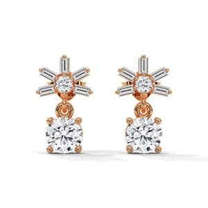 CVD diamond gold earrings in Los Angeles luxury design