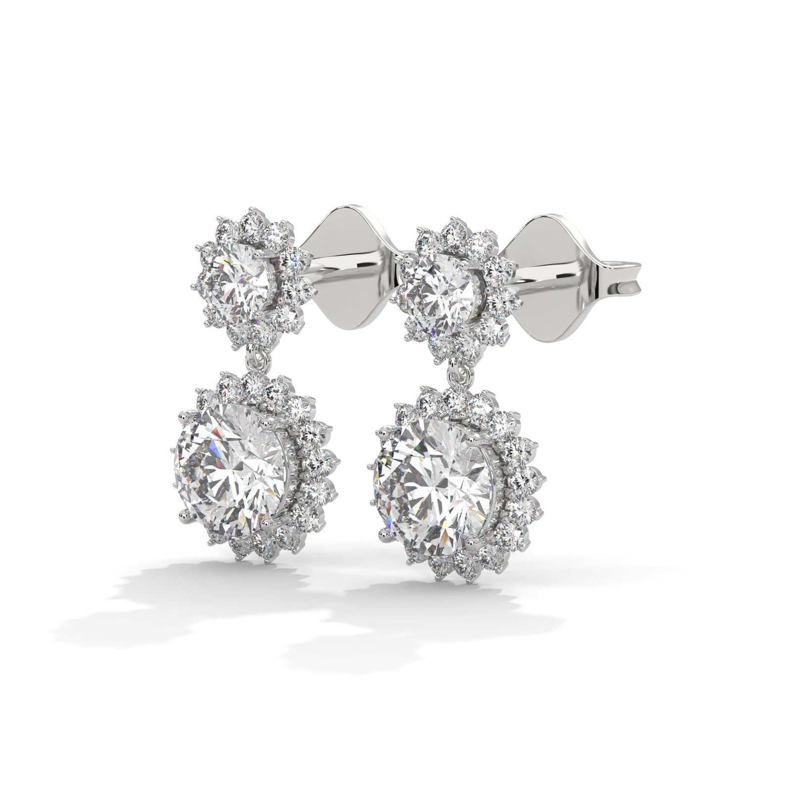 Heart shaped lab grown diamond earrings gift for her