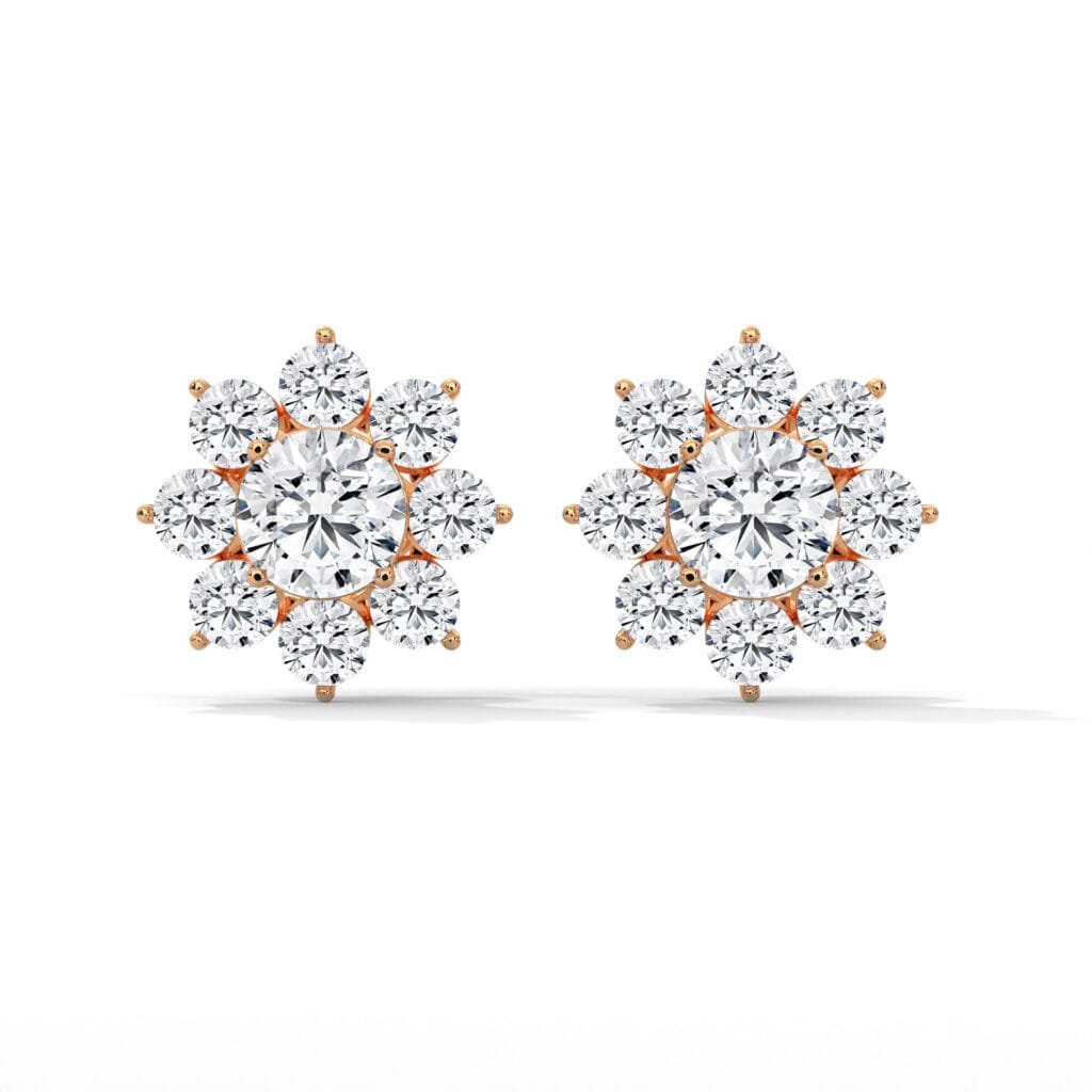 Flower Lab Grown CVD Diamond Earrings Kyoto Gift Her
