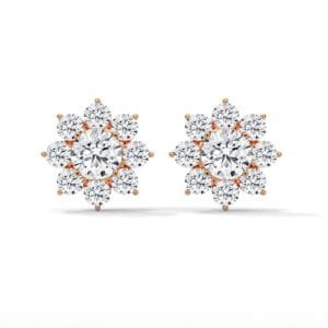 Flower Lab Grown CVD Diamond Earrings Kyoto Gift Her
