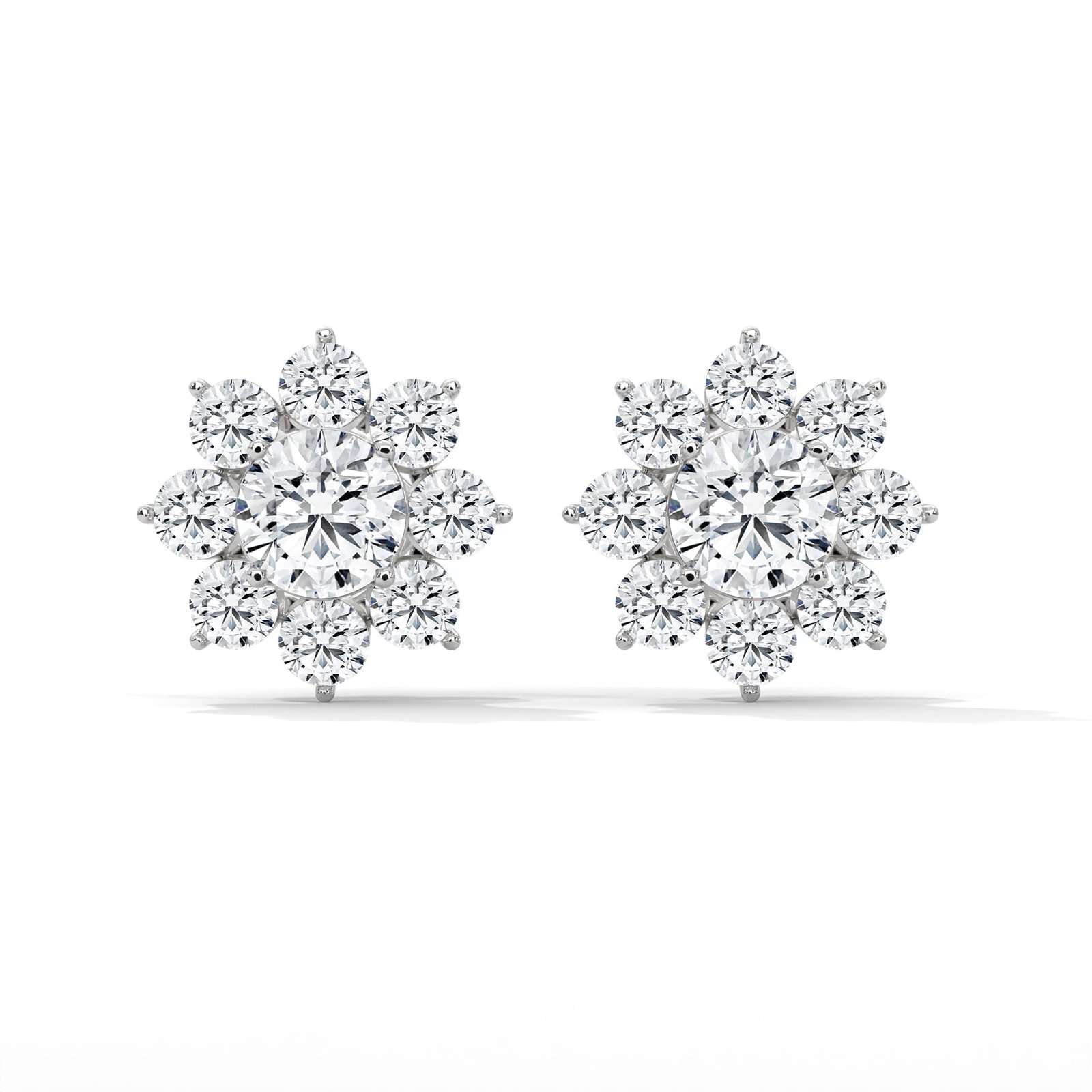 Halo lab grown diamond earrings