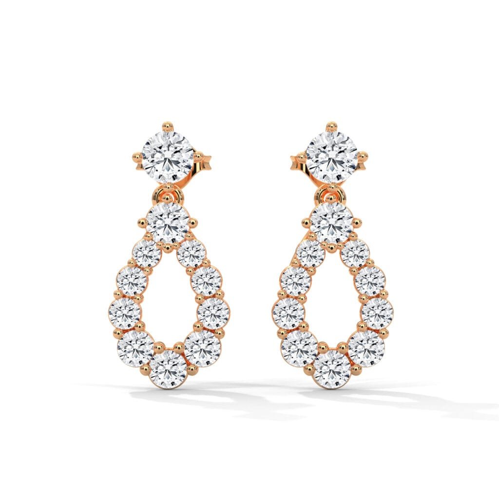 CVD diamond drop earrings in Dubai elegant gold design