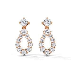 CVD diamond drop earrings in Dubai elegant gold design