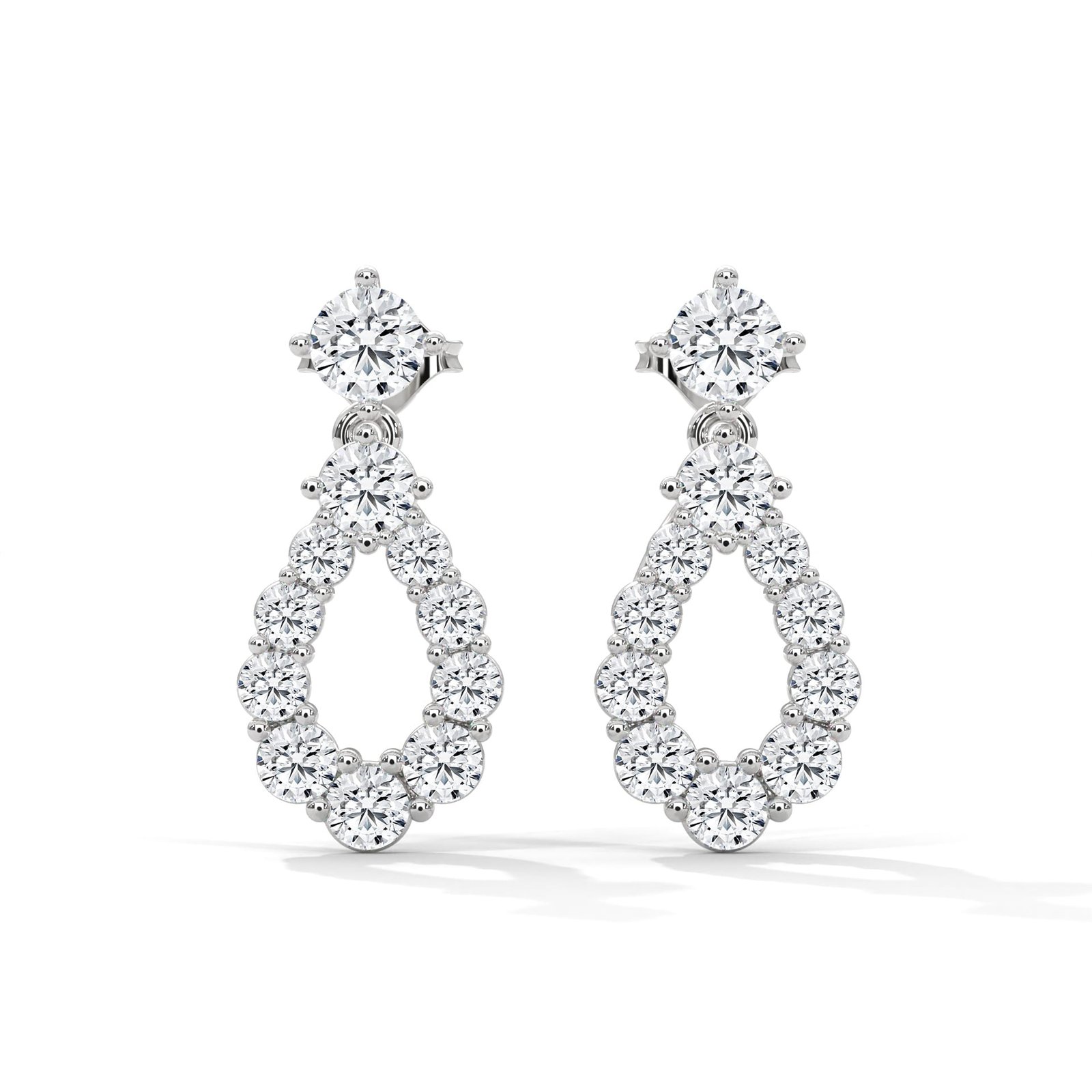 Round cut lab grown diamond stud earrings