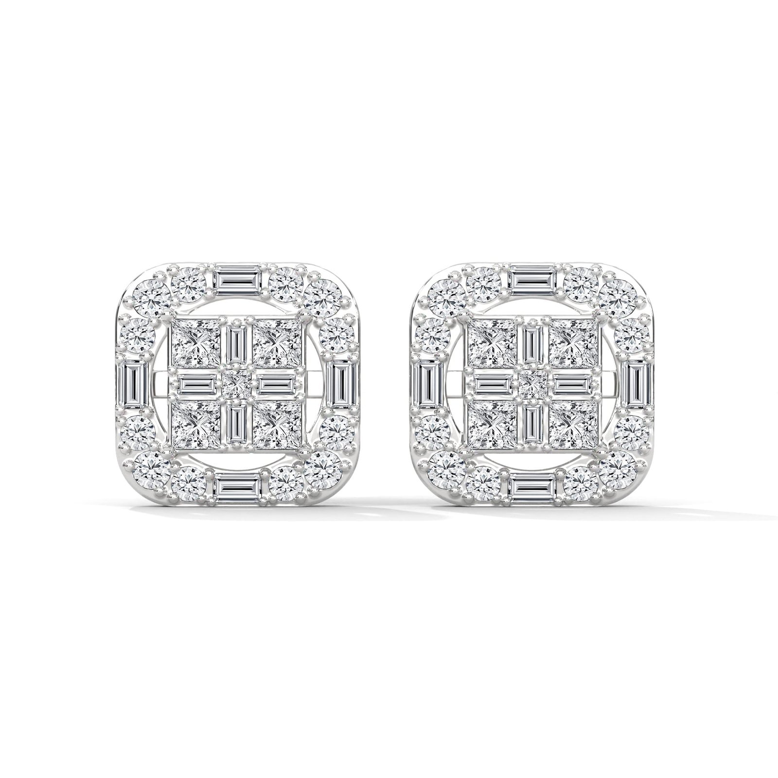Bridal diamond gold earrings by Reeva Rare — elegant wedding jewelry for her