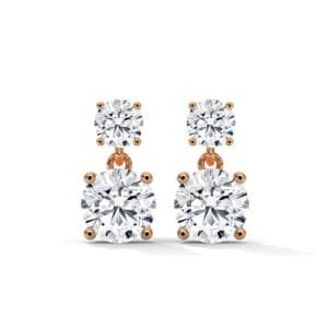 CVD diamond earrings gift in Rome romantic gold design