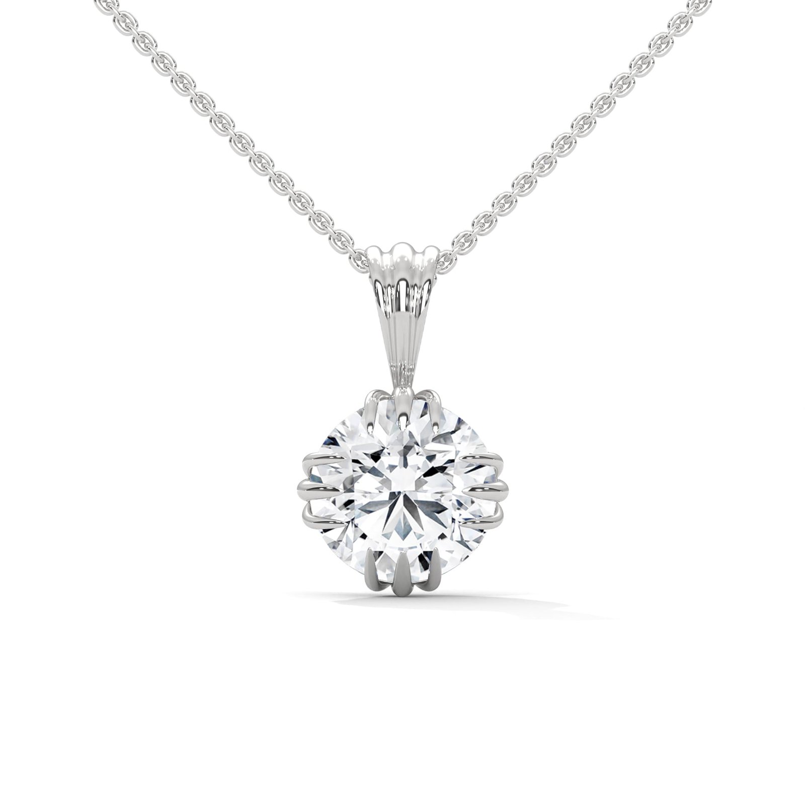 Lab grown CVD diamond platinum necklace set by Reeva Rare for weddings, anniversaries, and elegant gifting.