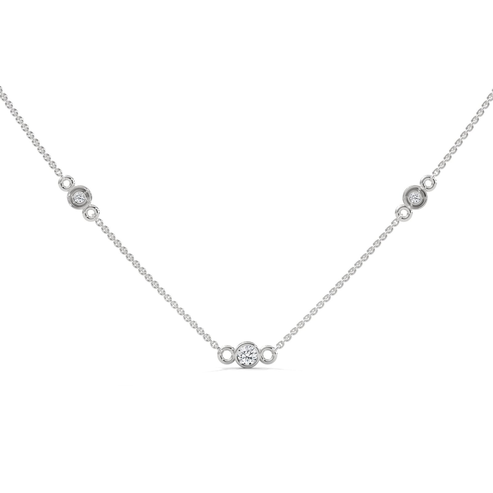Minimal diamond pendant necklace for girls