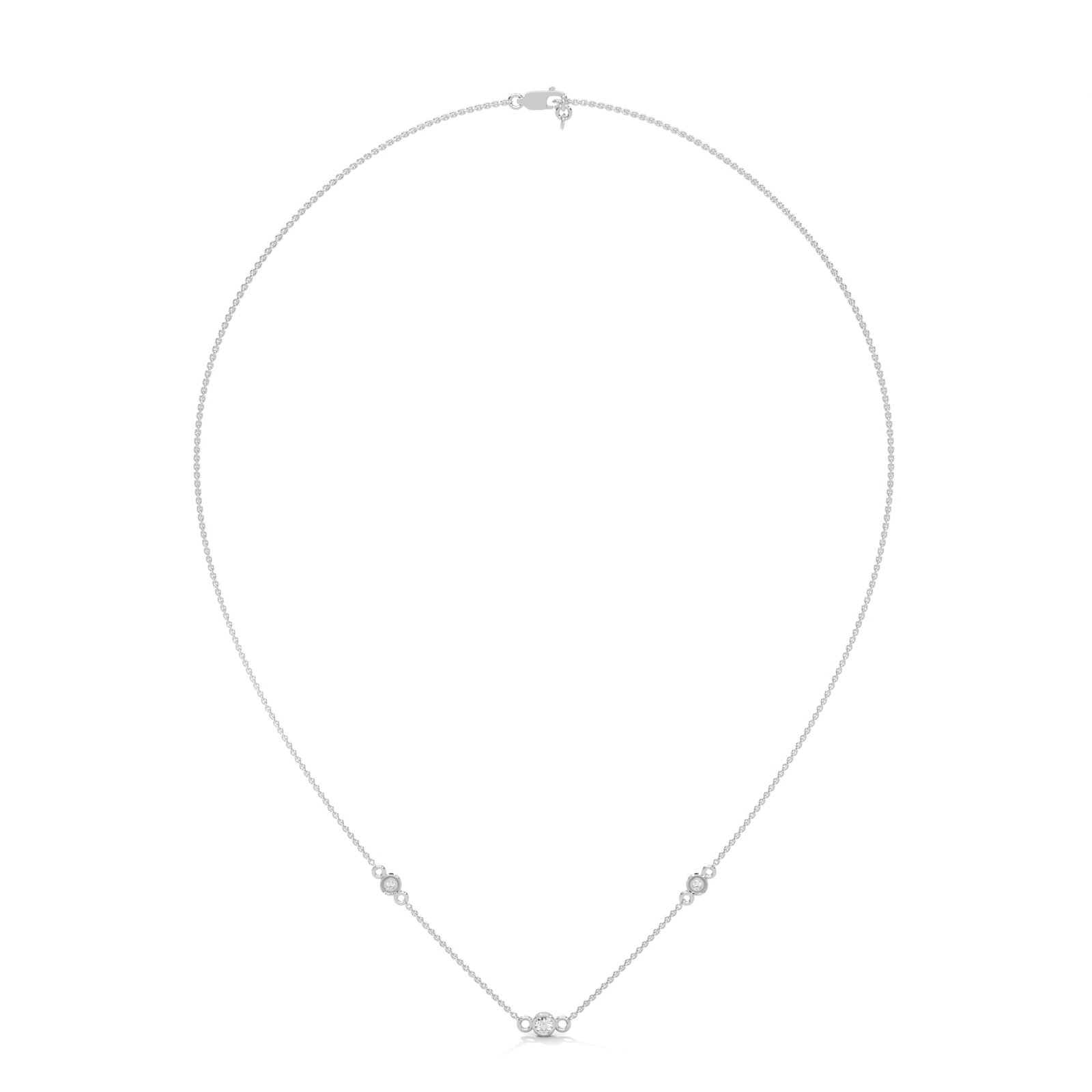 CVD diamond pendant necklace in gold