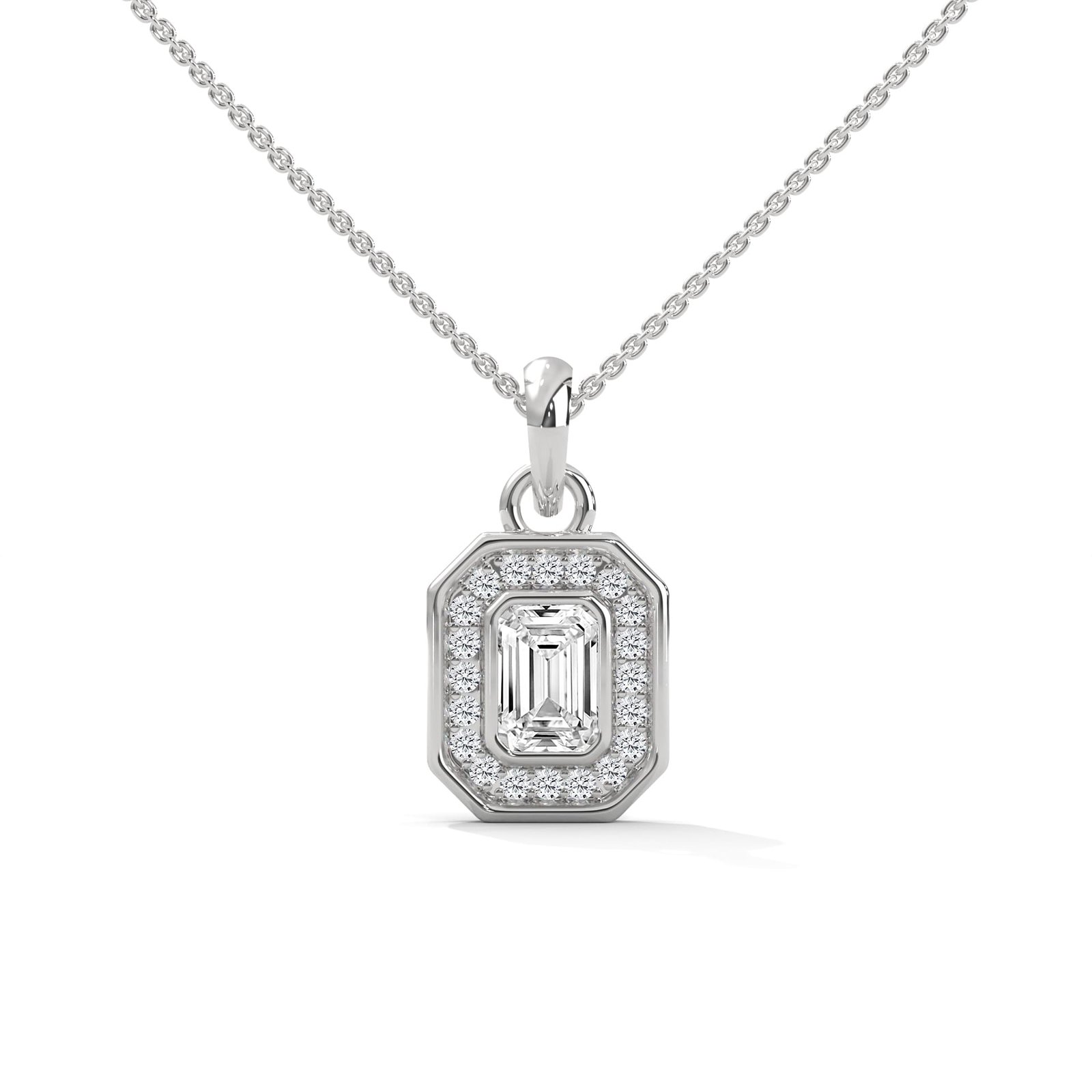 Handcrafted lab grown CVD diamond gold pendant necklace set by Reeva Rare with an elegant design for special occasions.