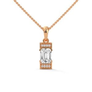 Lab Grown CVD Diamond Pendant Necklace premium gold finish