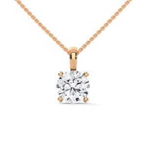 Lab Grown CVD Round Diamond Pendant Necklace gift for her