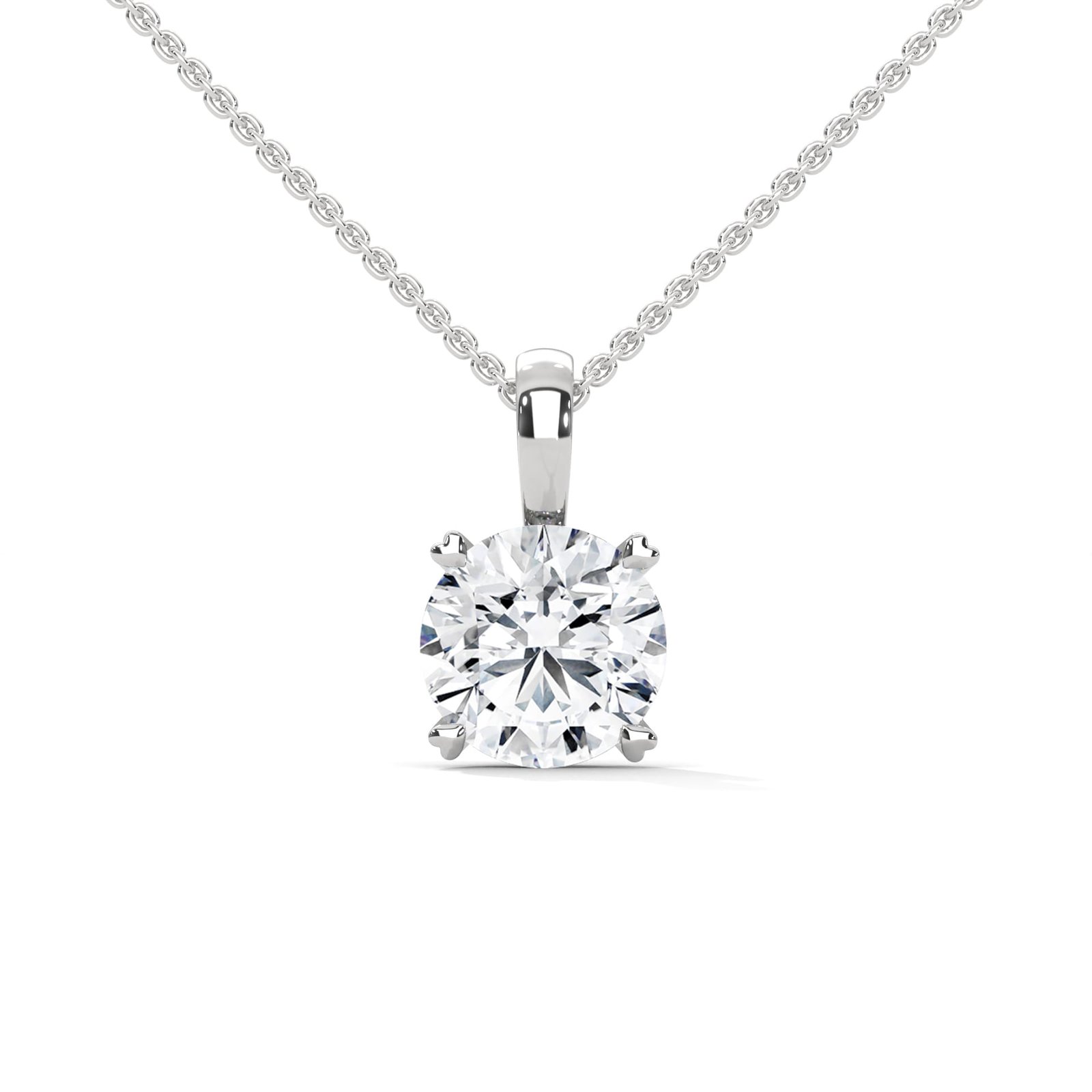 Lab grown CVD diamond platinum pendant necklace set by Reeva Rare for weddings, anniversaries, and elegant gifting.