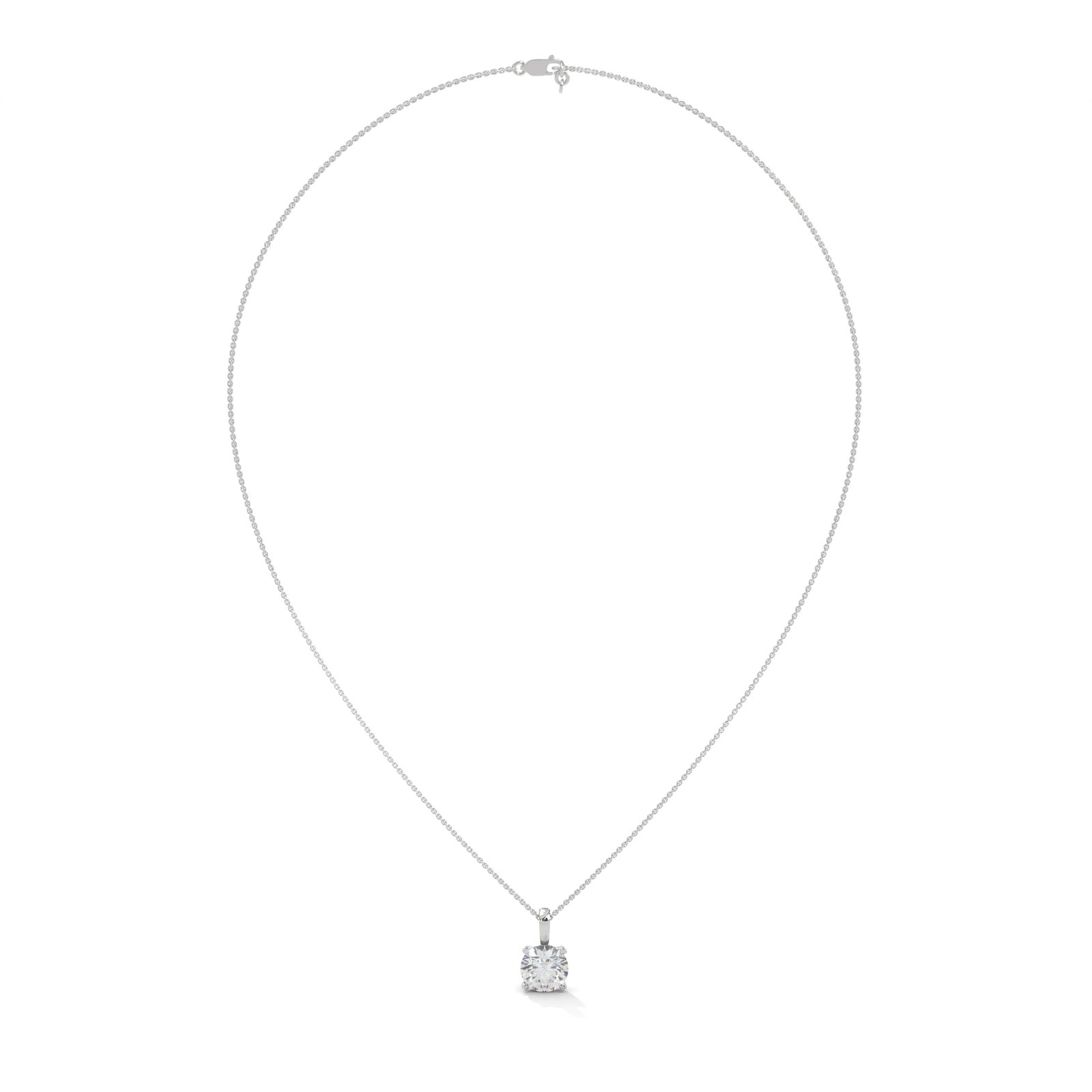CVD Diamond White Gold Pendant Necklace Set | Jewelry