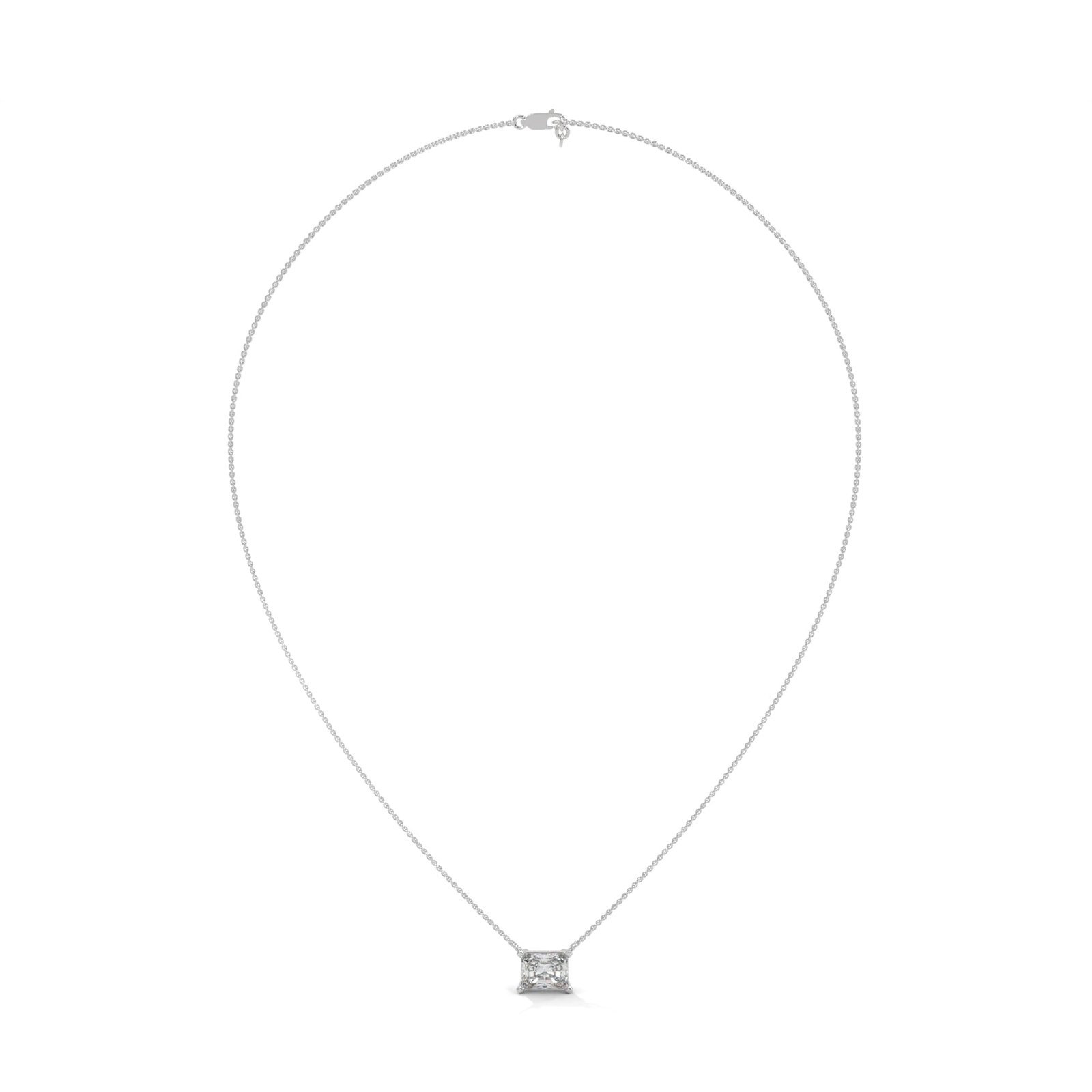 Lab Diamond Gold Necklace Set with Earrings |