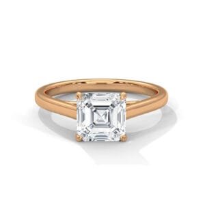 Lab Grown CVD Radiant Diamond Engagement Ring luxury gold setting