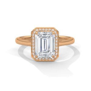 Lab Grown CVD Diamond Halo Engagement Ring round center design