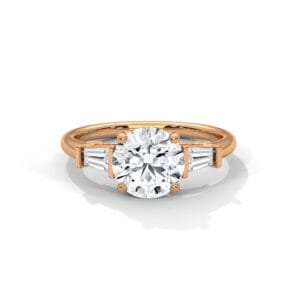 Lab Grown CVD Side Diamond Engagement Ring Moscow Russia luxury gold setting
