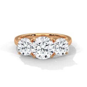 Lab Grown CVD Side Diamond Engagement Ring accent band design