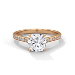 Lab Grown CVD Diamond Engagement Ring Hong Kong luxury gold setting
