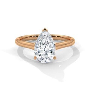 Lab Grown CVD Pear Diamond Engagement Ring unique silhouette